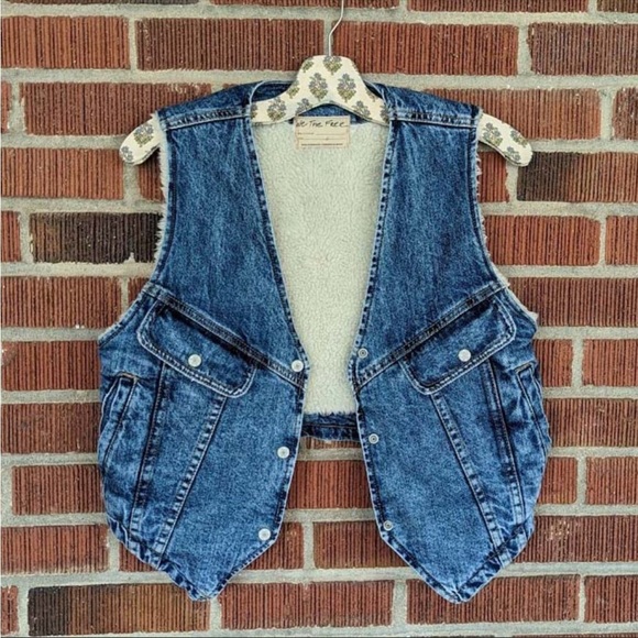 Free People We The Free! Florence Ranch Vest in Light Blue NWT! - Picture 10 of 10